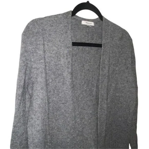 Madewell Kent Women's Sweater Cardigan Grey Merino Wool Blend Open Front XS - Picture 3 of 8